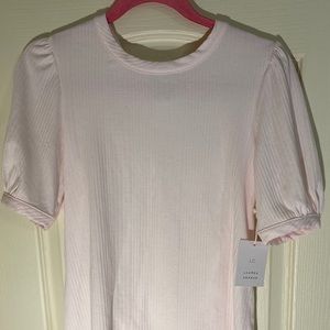 LAUREN CONRAD PINK BLOUSE WITH FUN SLEEVES